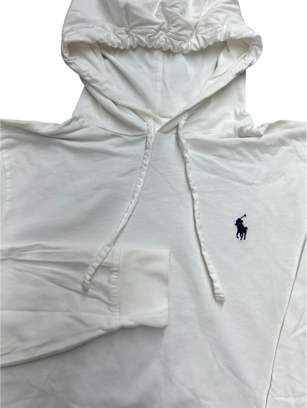 Polo Ralph Lauren White Lightweight Hooded Tee | Navy Pony | Minimal Coastal - Picture 2 of 8
